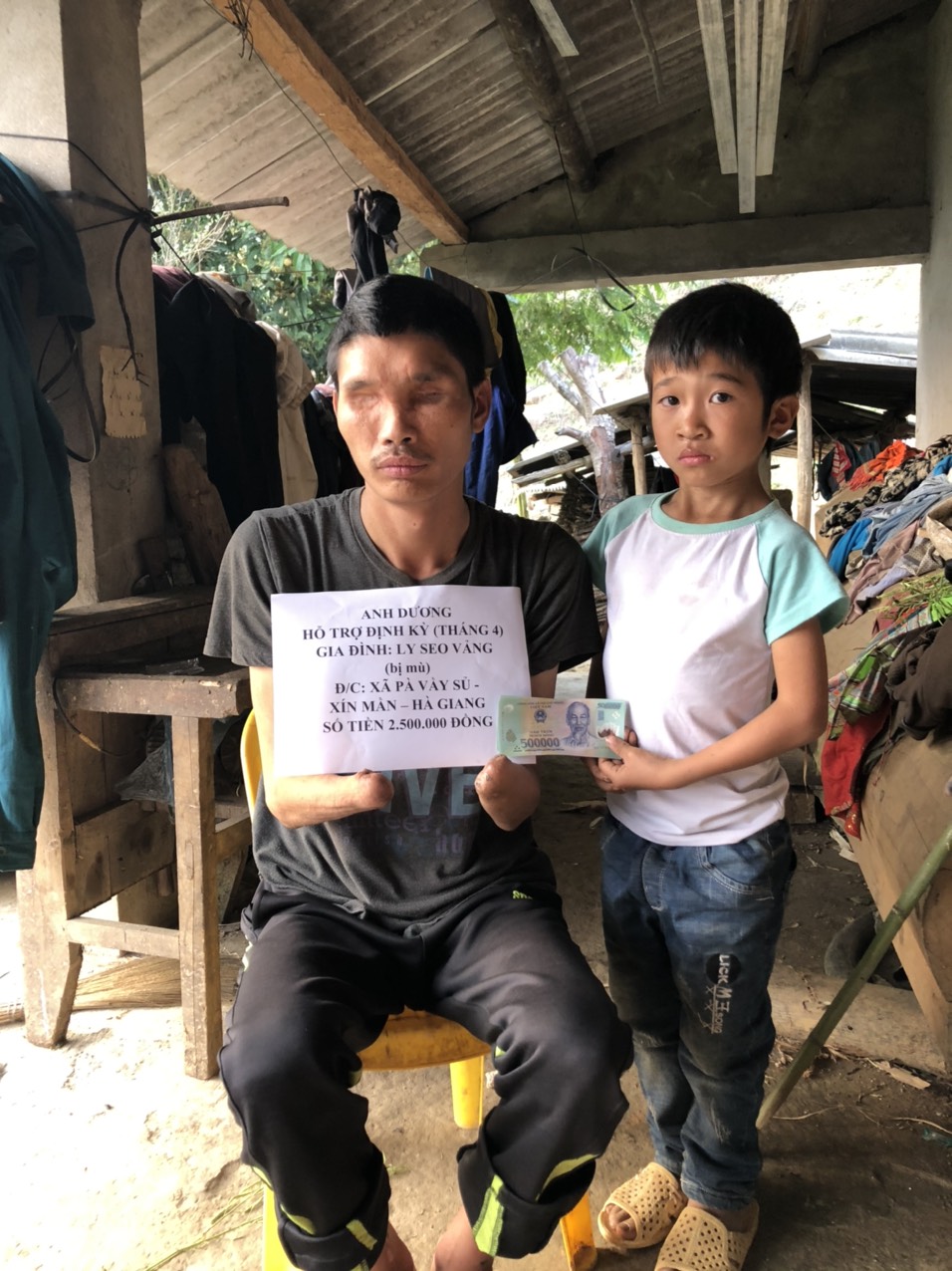 Chung tay hỗ trợ gia đình anh Ly Seo Vảng có hoàn cảnh đặc biệt khó khăn trên địa bàn xã Pà Vầy Sủ